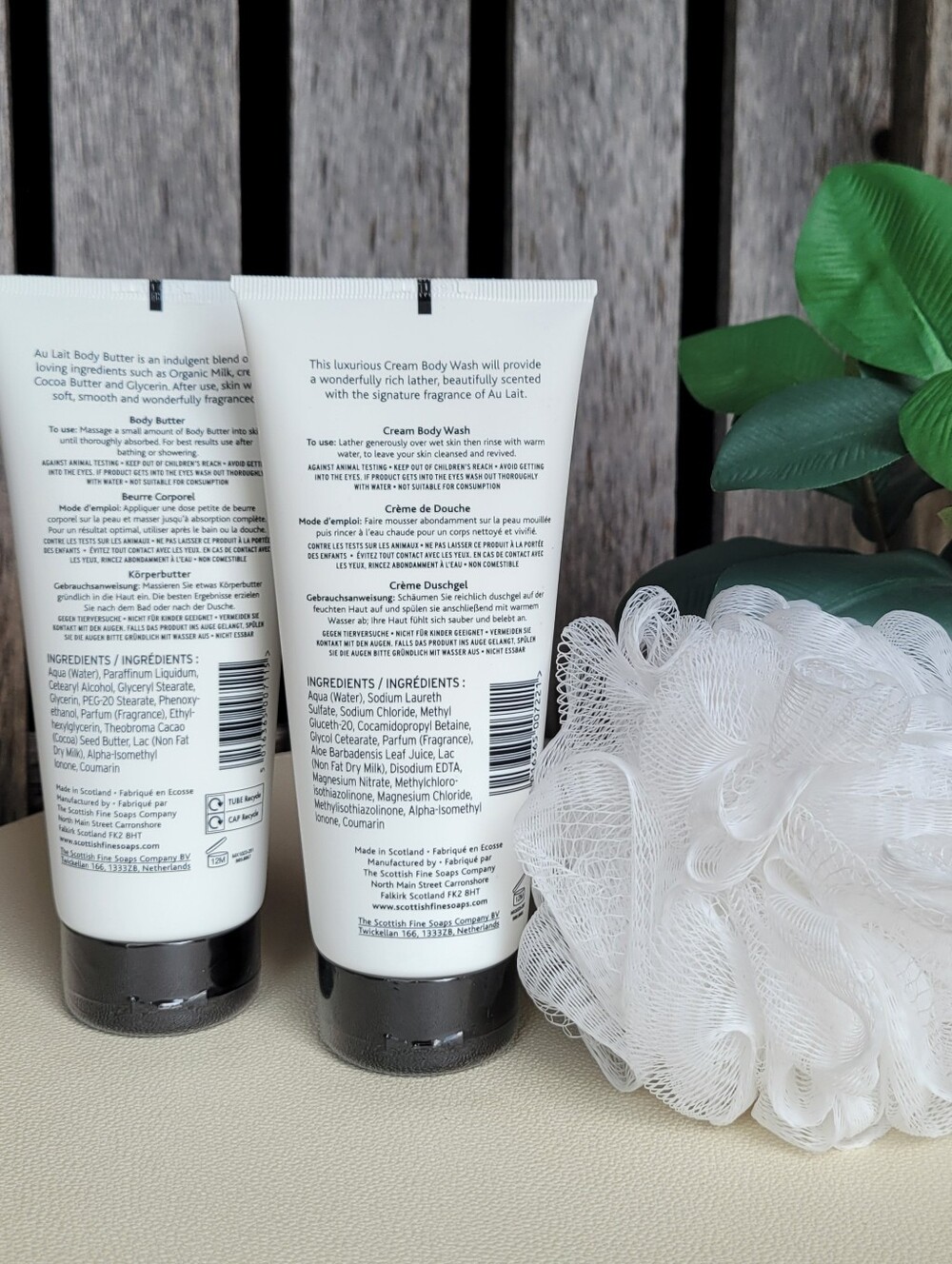Au Lait Cream Body Wash & Body Butter Set & Loofah - Picture 2 of 2